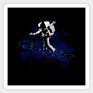 Hopscotch in Space Funny Astronaut Playing In Space Sticker